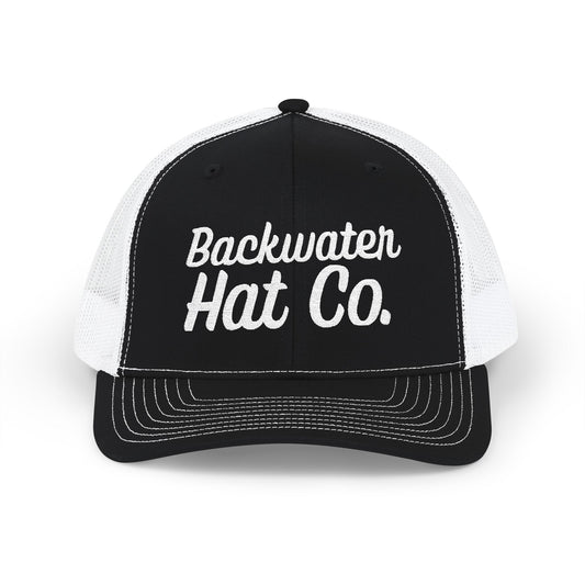 Backwater Hat Co. Snapback Trucker Cap Black