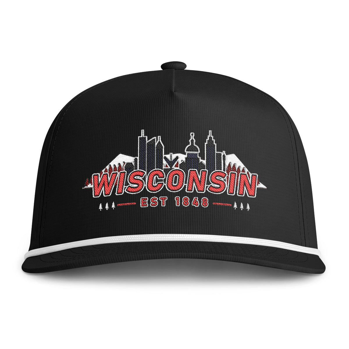 Wisconsin Skyline Rope Hat — Sunwashed State Pride Cap (Est. 1848)